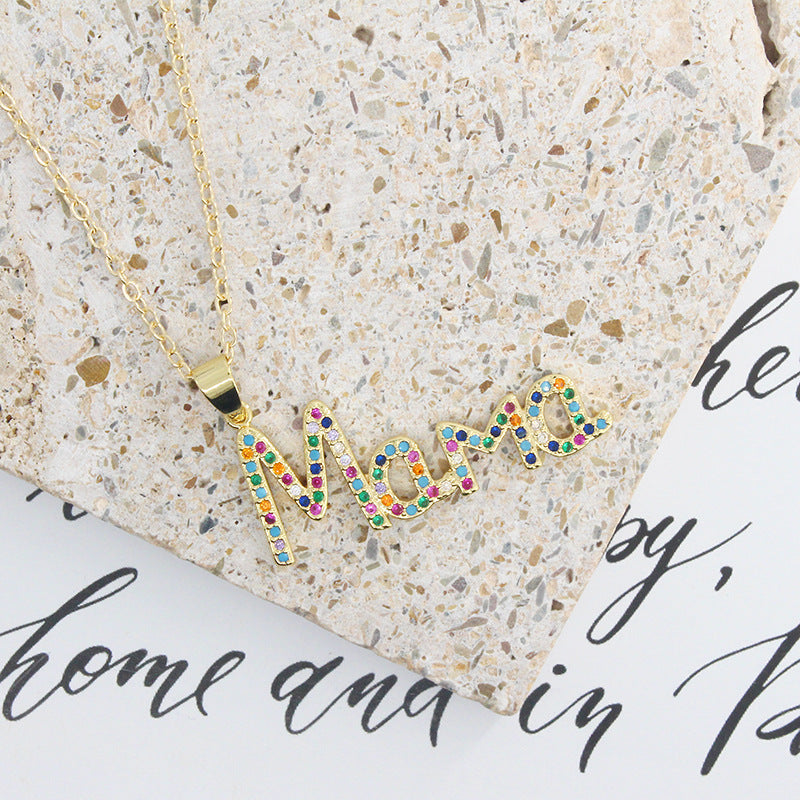 Wholesale MOM Alphabet Mother's Day Gift Alloy Necklaces